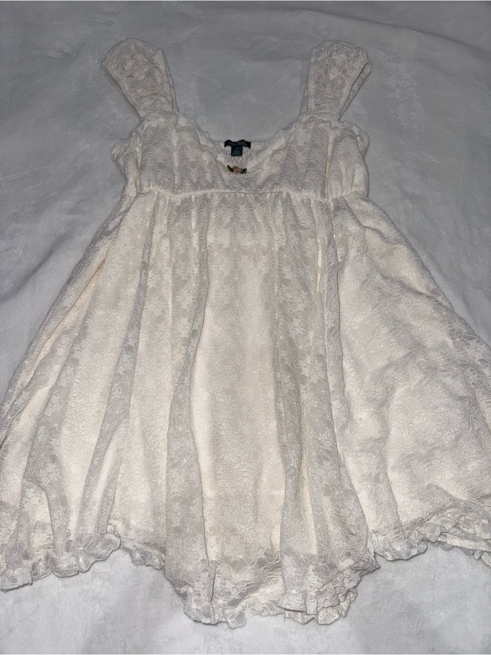🤍 Wild Fable Lace Babydoll Mini Dress – White – Size M